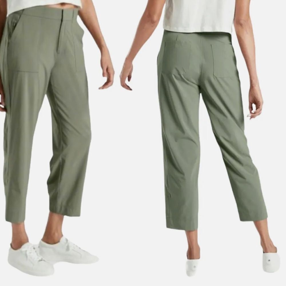 Athleta‎ Tribeca Utility crop pants olive green